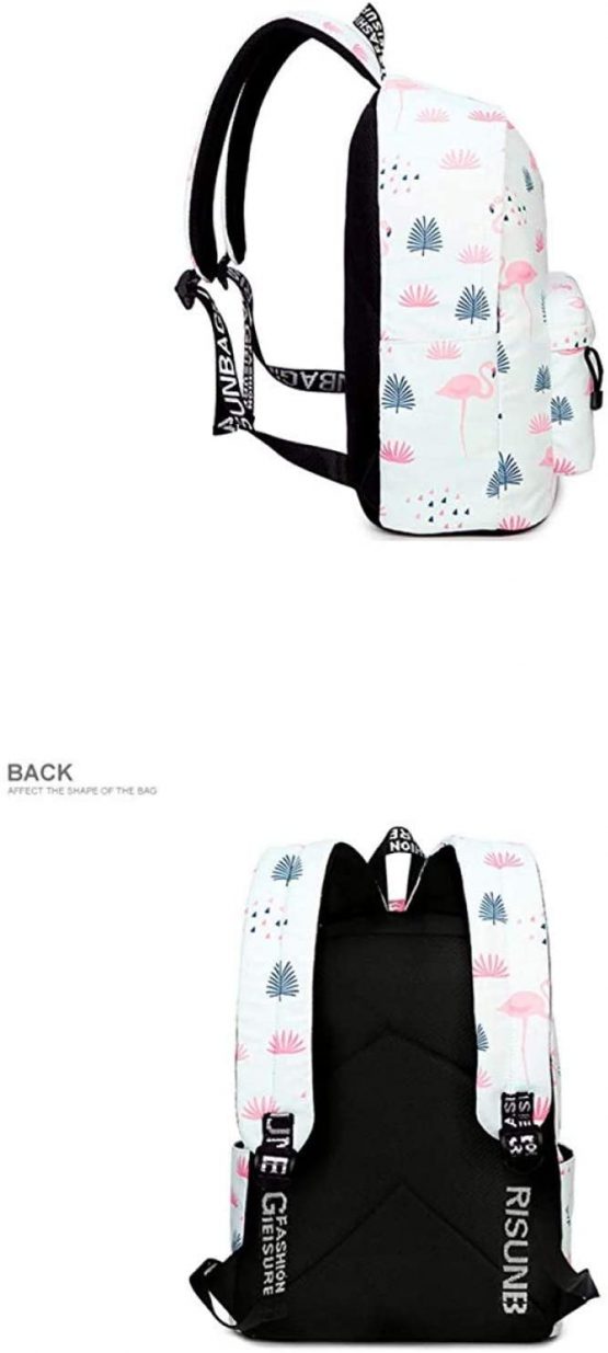 YANAIER Waterproof School Backpack for Girls Teens Cute Print Bookbag Laptop Backpack Women Travel Casual Daypack Flamingos - Image 3