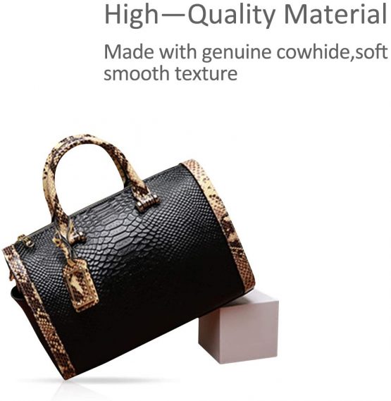 NICOLE&DORIS Vintage Ladies Handbags Genuine Leather Shoulder Bag Crocodile Pattern top Handles - Image 3