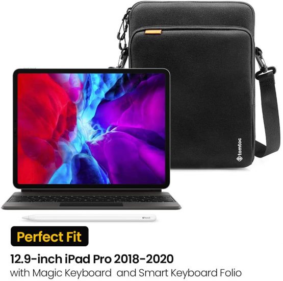 tomtoc Tablet Shoulder Bag for 12.9-inch New iPad Pro 2021-2018 with Magic Keyboard and Smart Keyboard Folio, Surface Pro 8/X/7+/7/6/5, Spill-Water Resistant Cordura Fabric Tablet Sleeve - Image 2