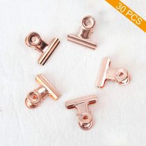 Coideal Small Bull Paper Clips, 30 Pack 0.87 Inch Metal Binder Clips File Paper Money Clamps for Tags Bags, Shops, Office and Home Kitchen (Rose Gold, 22mm)