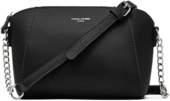 David Jones - Women's Small Crossbody Bag - Chain Shoulder Strap Rigid Faux Leather Messenger Bag - Elegant Saddle Bag - Fashion Clutch Handbag Evening Party - Zipper Purse Work Travel
