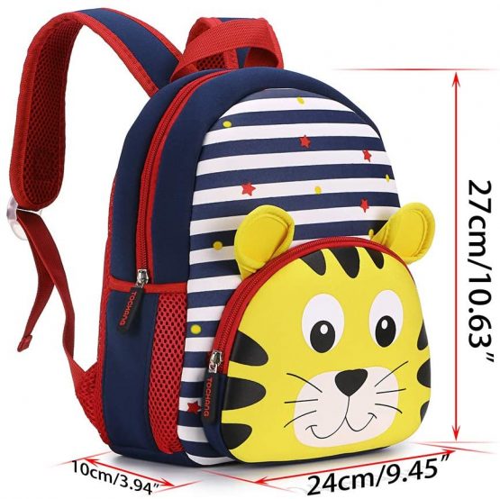 IGNPION Nursery Kids Backpacks Toddle Children School Bag Zoo Lunch Bag 3D Cute Animal Cartoon Preschool Rucksack (Stripe Tiger) - Image 2