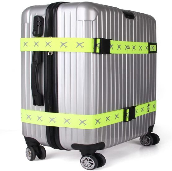 Luggage Strap Suitcase Belts Travel Accessories 2-Pack-Green - Image 2