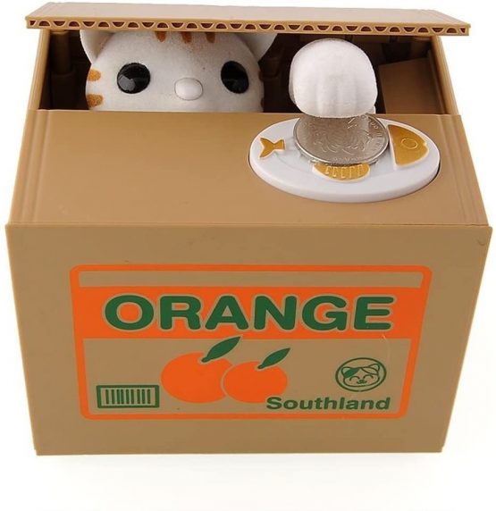 Gearmax Automatic Piggy Bank Stealing Coins Penny Cents Creative Box Saving Your Money (Cat)