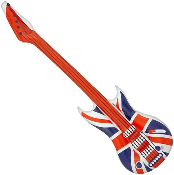 Union Jack Guitar for Gift Blow-up Inflatable GB Union Jack Theme for Party Decoration Prop or Pool Accessory
