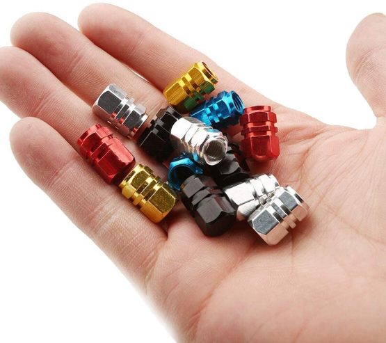 Valve Stem Caps,Tire Valve 20 Pack Aluminum Alloy Car Dustproof Caps for Motorbike Trucks Bike Bicycle Gold Silver Red Blue Black - Image 2