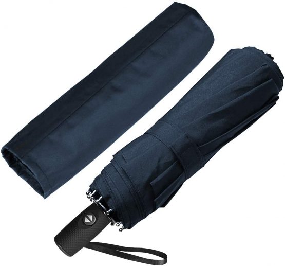 ECHOICE Unisex-Adults Windproof Folding Totes Umbrella - Auto Open Close Compact with 10-Rib Reinforced Frame and Teflon Fabric Black-1 - Image 2