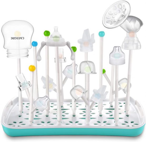 Baby Bottle Drying Rack with Removable Water Tray Termichy Countertop Bottle Holder for Baby and Toddler (Blue)