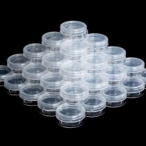 ZEJIA 3 Gram Cosmetic Containers 50pcs Sample Gram Plastic Containers Lotion Jars Makeup Sample Containers with Lids BPA Free (Clear)
