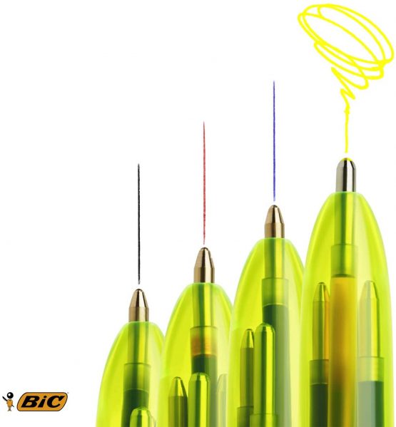 Bic 4 Colours Shine Ballpoint Pen 1.0 mm Medium Tip Metallic Barrel 4 Ink Colours in one Pen Pack of 3 - Image 3