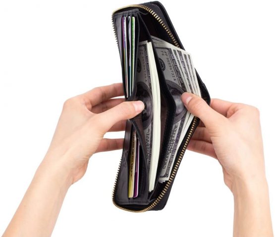 BULLCAPTAIN Leather Wallet Zipper Men Wallet, Mens RFID Antimagnetic Genuine Leather 11 Card Slots Wallet Coin Purse Wallet Credit Card Holder (Black) - Image 4