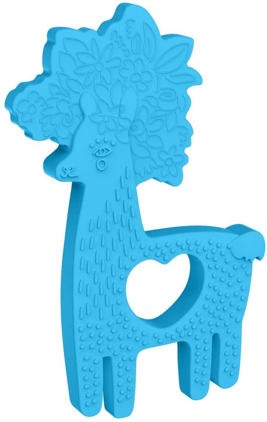 Manhattan Toy Animal Shapes Llama Silicone Teether, Blue