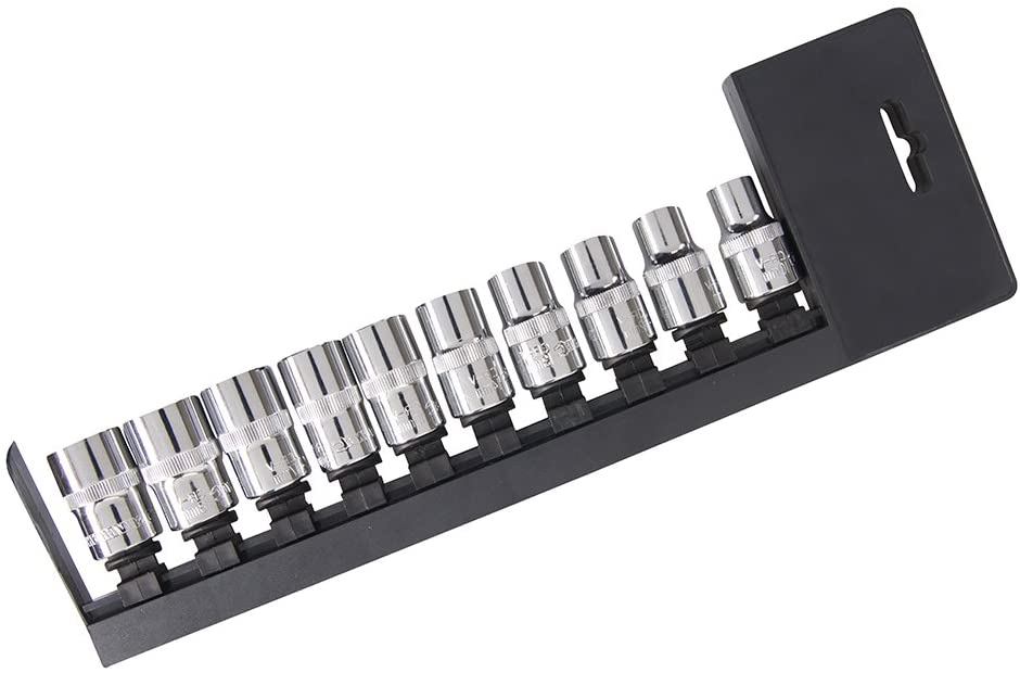 Silverline 245463 Socket Set 1/2" Drive 6pt Metric 10pce 10 - 19 mm, Multi