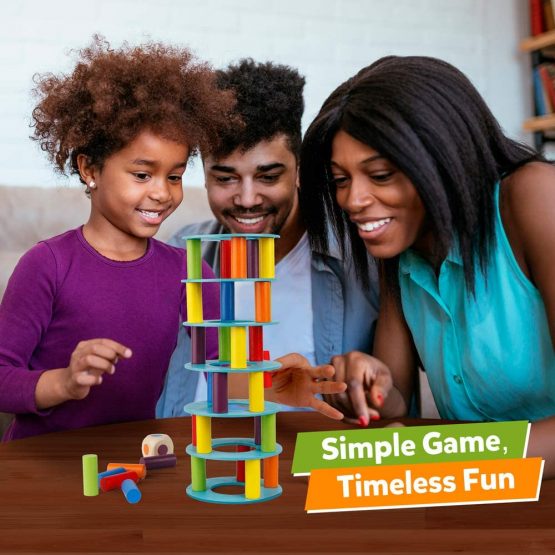 Coogam Wooden Leaning Tower Game - Tumbling Block Toppling Timber Stacking Tower Toy Games Montessori Gift for Kids - Image 2