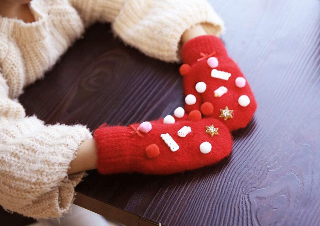 Baby Toddler Winter Warm Mittens Thicken Knitted Magic Mittens Cute Fox