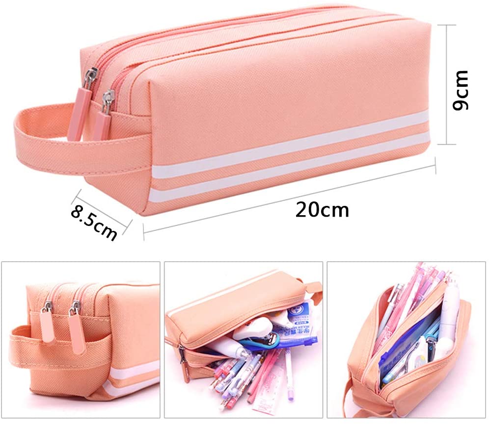 Pencil Case Large Capacity Pencil Case Pink BETOY Pen Bag Pencil Case 20cm for Children Teenager Student Storage of Stationery - Image 3