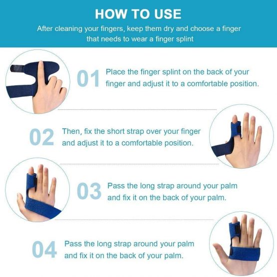 Sumifun Finger Splints for Left Hand, Finger Brace with Built-in Aluminium Bar for Trigger Finger, Mallet Finger, Finger Supports with 2 Gel Sleeves for Sprains, Pain Relief, Sports Injury - Image 4