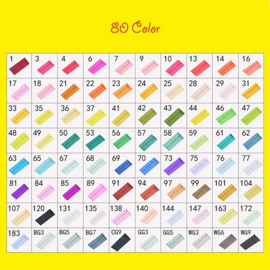 80 Colours Graphic Marker Pen,Artist Necessary Permanent Art Markers Twin Marker Pen Animation Design for Drawing Coloring Highlighting and Underlining - Image 2