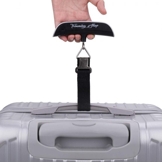 Trimming Shop Luggage Scale Digital Luggage Scale Portable Digital Scale 110Pound/50kg Electric Suitcase Scale Hanging Luggage Weighing Scale LED Tare Function Strong Strap Travel Backpack Black Silver - Image 3