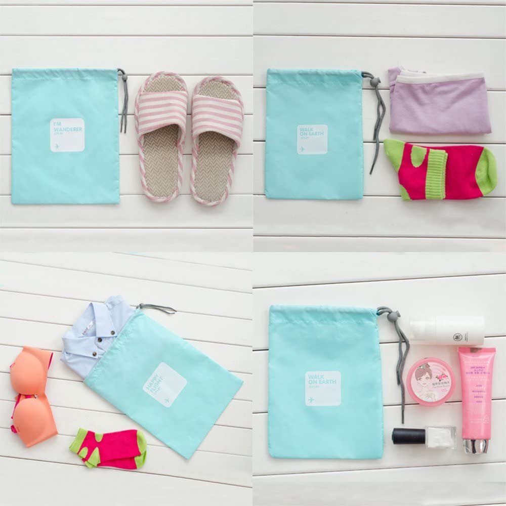 LZYMSZ 8 PCS Nylon Drawstring Bag, Waterproof Travel Storage Bags - Image 4