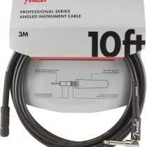 Fender 990820025 Professional Series Instrument Cable - 10 ft - STR/ANG - black, 3 metre