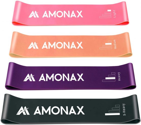 Amonax Resistance Bands Set for Women and Men, Exercise Fitness Home Gym Bands for Legs and Glutes and Arms. Yoga, Pilates Resistant Band Mini Loop Bands, Therapy Stretch Band