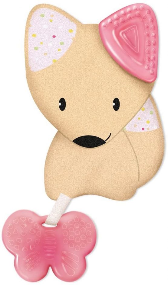 Chicco Fresh Friends 000258310000 Soft Toy with Removable Teething Ring Girl, Pink