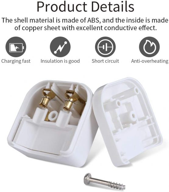 European to UK Plug Adaptor,AIEVE 2 Pin EU to UK 3 Pin Adapter Plug, EU to UK Plug Converter Travel Adapter,Euro Plug Adaptor UK Socket Adapter (3-Pack,White) - Image 2