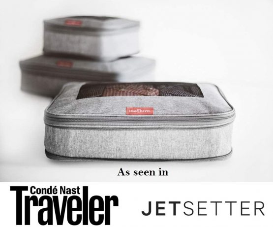 LeanTravel Compression Packing Cubes Luggage Organizers (3) Set Grey - Image 3
