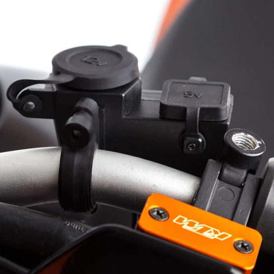 UltimateAddons® Motorcycle 5V 3.1 Amp Power Supply 2 USB Ports & Cigarette Socket Handlebar Mount - Image 3
