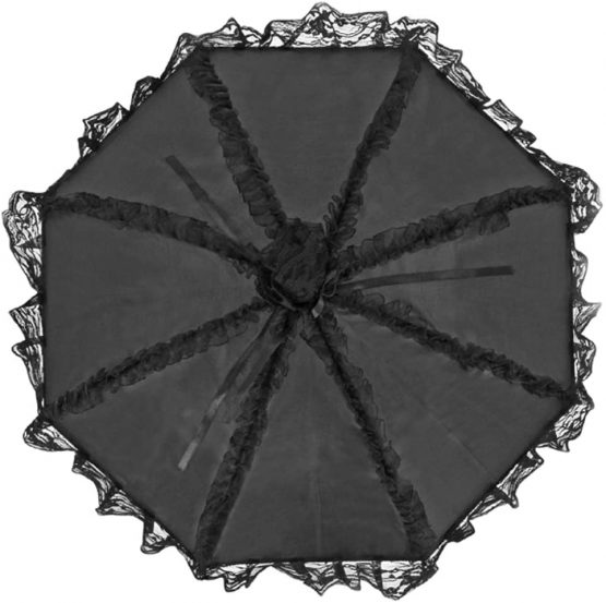 VON LILIENFELD Bridal Wedding Umbrella Malisa, Black - Image 2