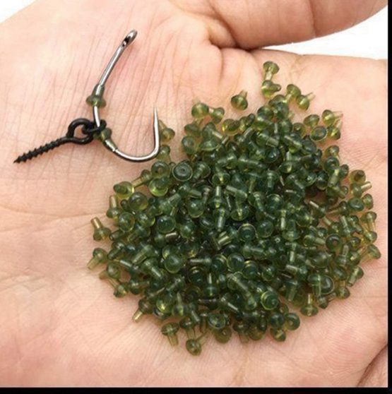NEWSHOT 10x Fishing Bait Screws & 20x Hook Stops, Carp Boilie Bait Screw Eyes With Link Loop Terminal Tackle Accessories(Green) - Image 3