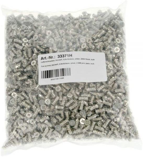 InLine 33371H Fan Screws - 5 x 10 mm Pack of 2000 Silver - Image 2