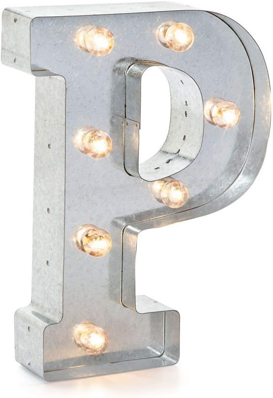 Darice Metal Marquee Letter 9.875-inch, F, Galvanized Silver, 9"