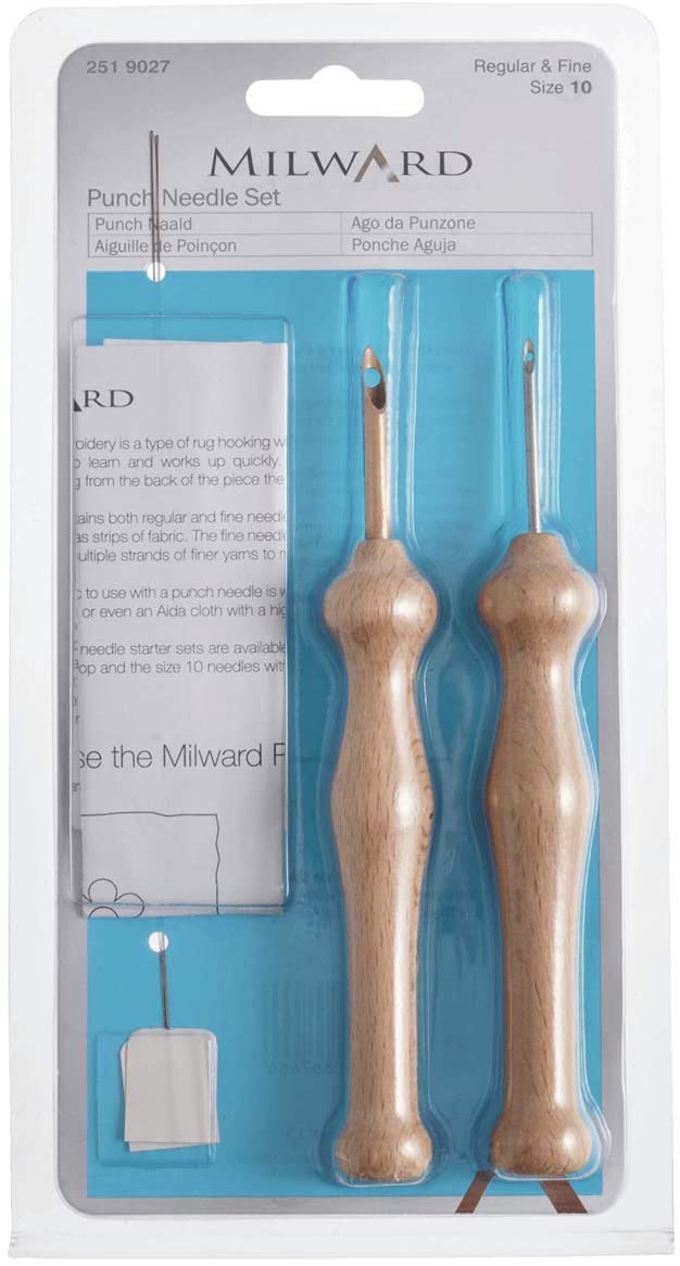 MILWARDS 2519027 Punch Needle Set: Size 10: Regular and Fine, Natural