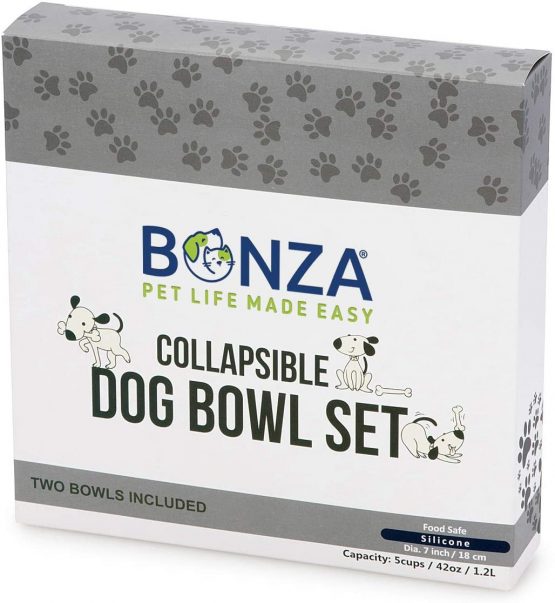 Bonza Large Collapsible Dog Bowls, Twin Pack, 5 Cup, 18cm Diameter, Portable Dog Water Bowls for Medium to Large Dogs - Image 2
