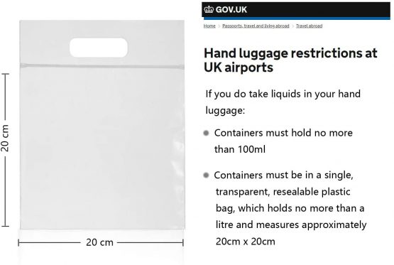 MOCOCITO 12Pcs Airport Security Liquid Bag Clear Toiletry Bag Flight Clear Liquid Bag 20cm x 20cm Airport Liquid Bags Reusable Bag Approved by EU & UK Hand Luggage Regulations - Image 2