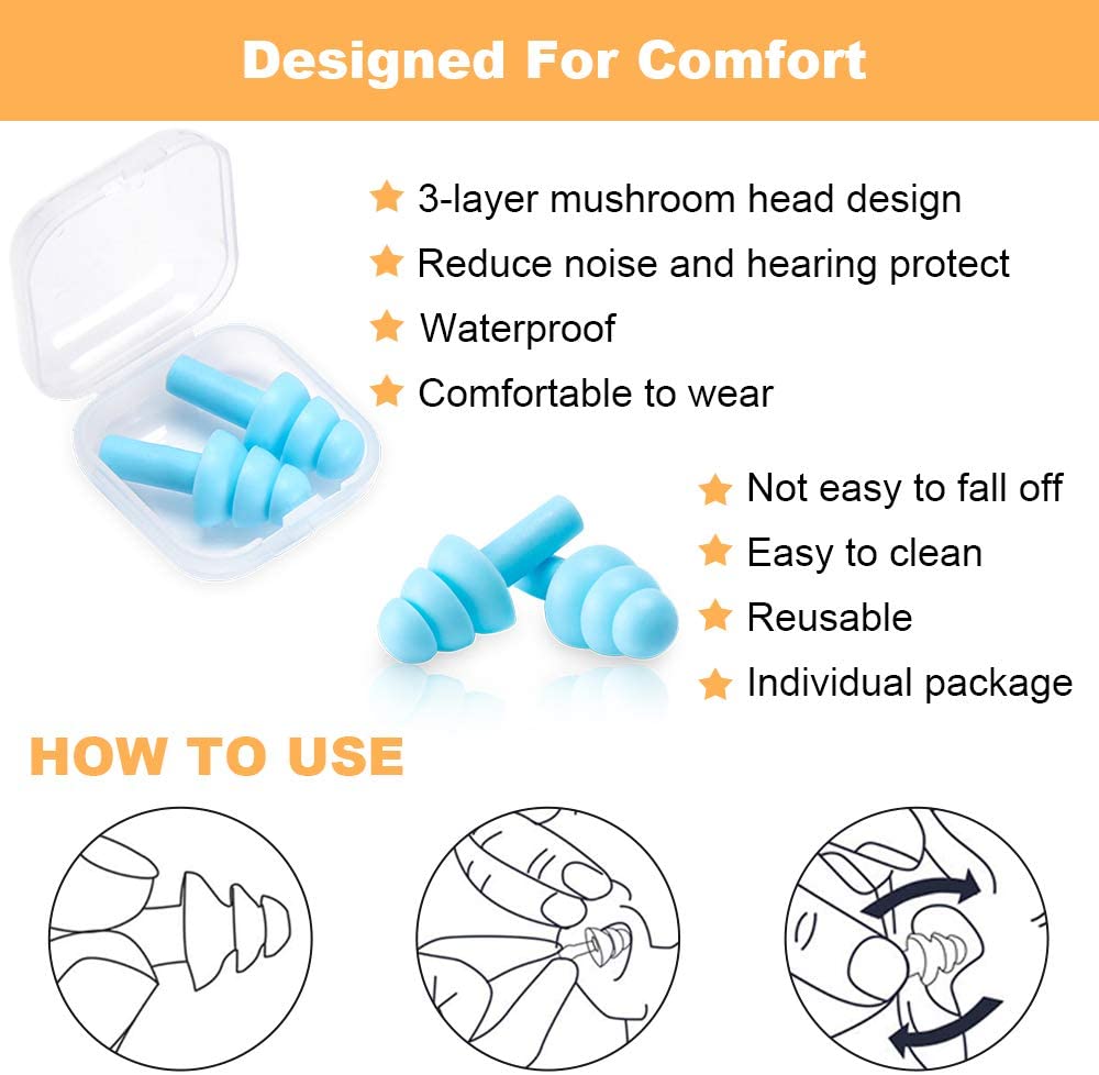 Ear Plugs for Sleeping Noise Cancelling 4 Pairs of Soft Silicone ...