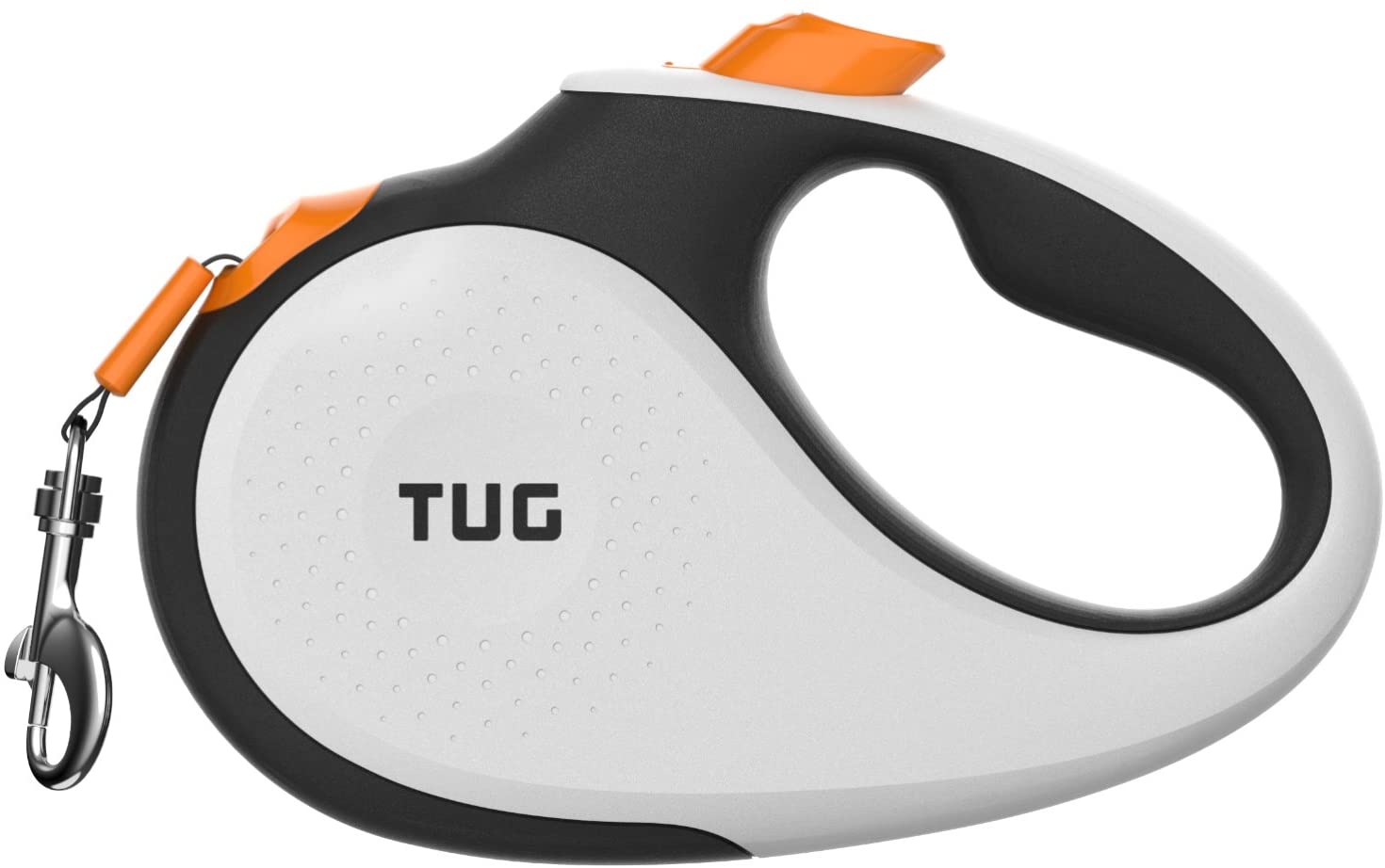 TUG 360° Tangle-Free Retractable Dog Lead for Up to 25 kg Dogs, White/Orange, M (Pack of 1)