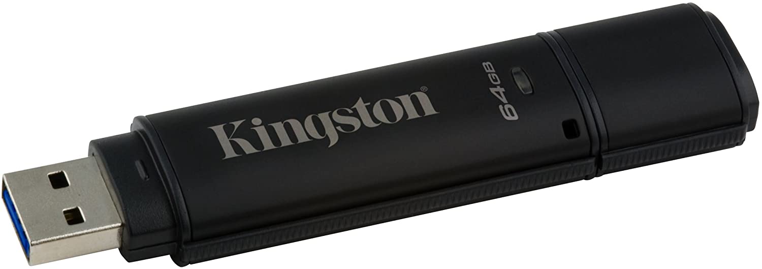 Kingston 64 GB USB 3.0 DataTraveler 4000 G2 Management Ready Encrypted Flash Drive, Black