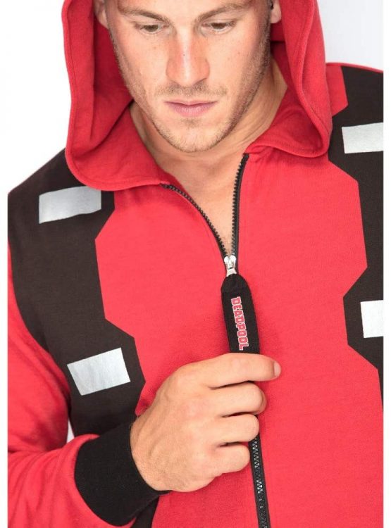 Marvel Deadpool Outfit Mens Jumpsuit, Red-black, Standard - Image 2