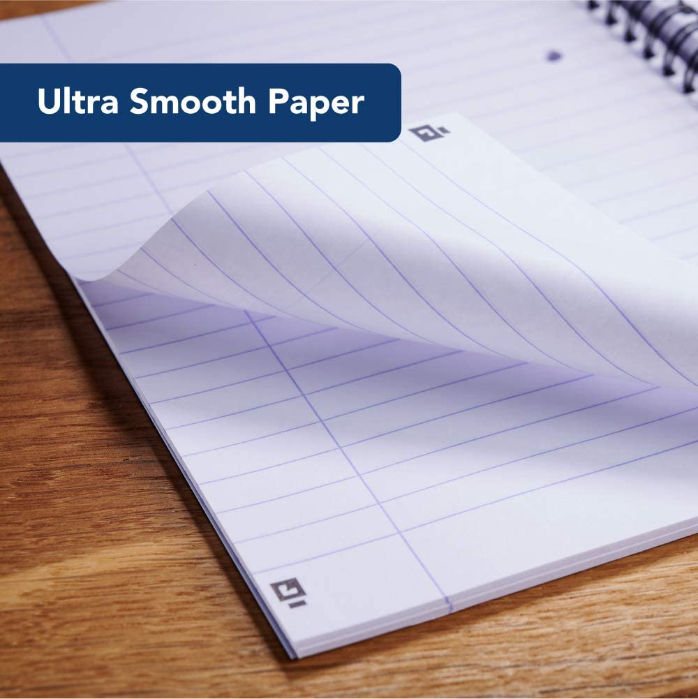 Oxford My Notes A5 Notebook, Wirebound, 8 mm Lined with Margin, 200 Page, Pack of 3, Perforated Edge, Optik Paper+, Navy - Image 2