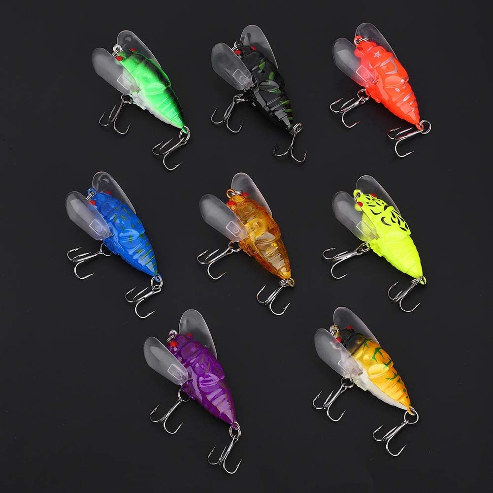 8 Colors Soft Artificial Cicada Shape Bait Hard Insects Lure Freshwater Fishing Tackle Lure with Hooks - Image 2