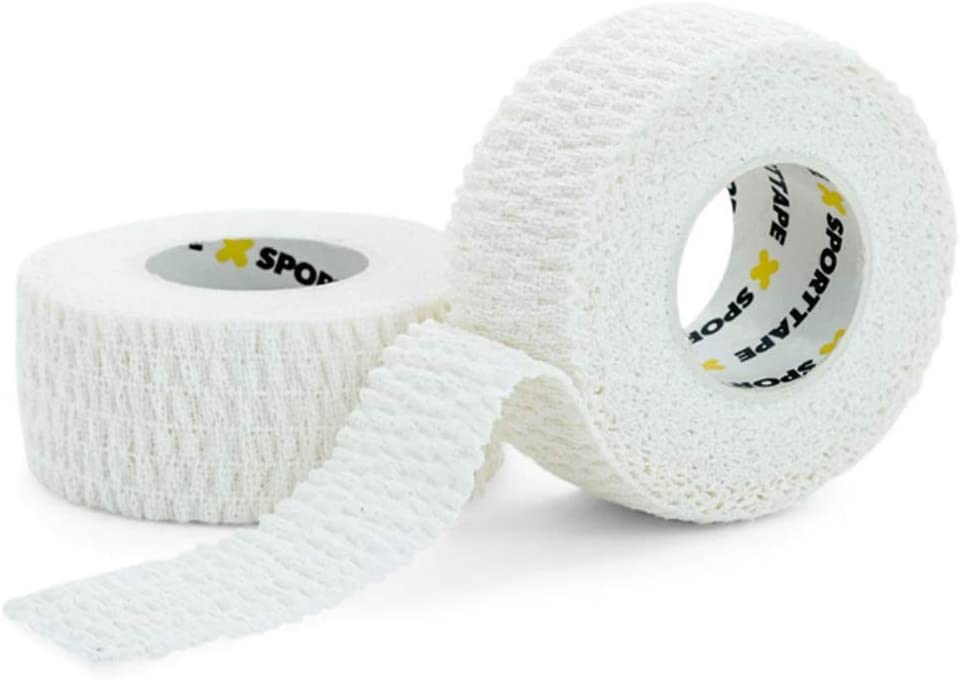 SPORTTAPE Elastic Adhesive Bandage 2.5cm x 4.5m - Tearable EAB for Thumb Hand & Finger Support, White, 2.5x450 cm (Pack of 1)