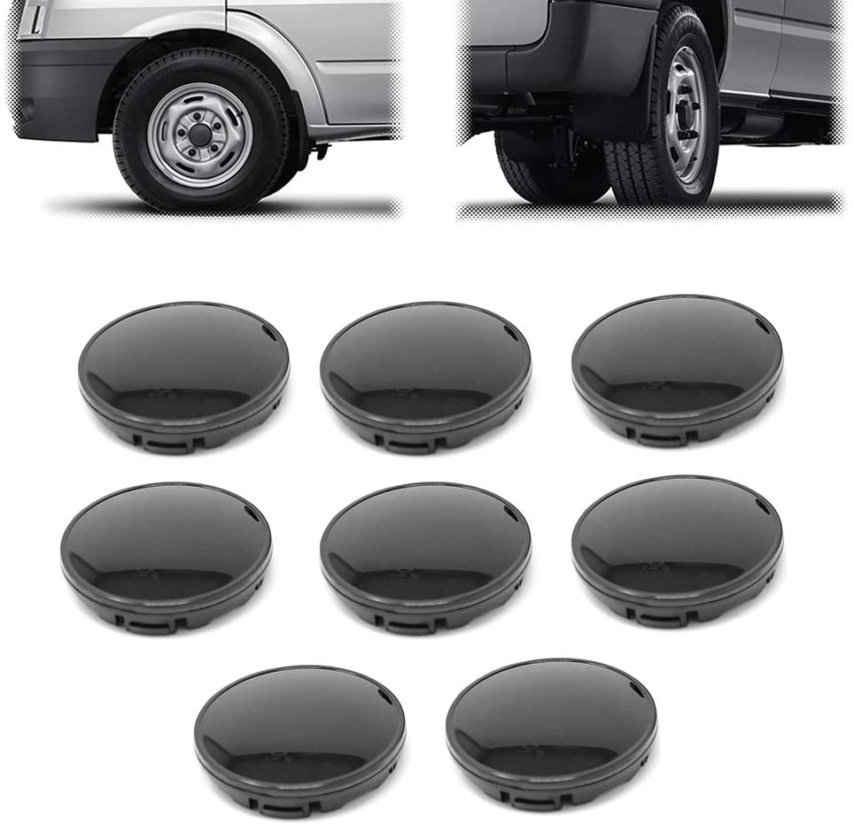 REYOK 8Pcs Hub Covers, Center Hub Caps Wheel Hub Caps 56 mm ABS Plastic No Logo Black Gloss, Small