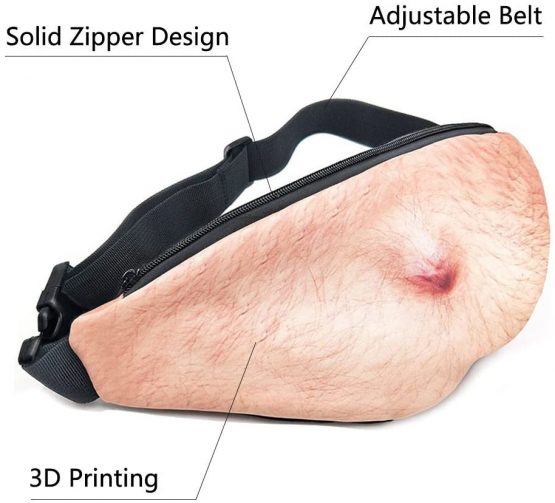 Dad Bag Fake Belly Waist Pack Unisex Fanny Pack Stash Sport Bags with Adjustable Belt (Fleshcolor) - Image 2