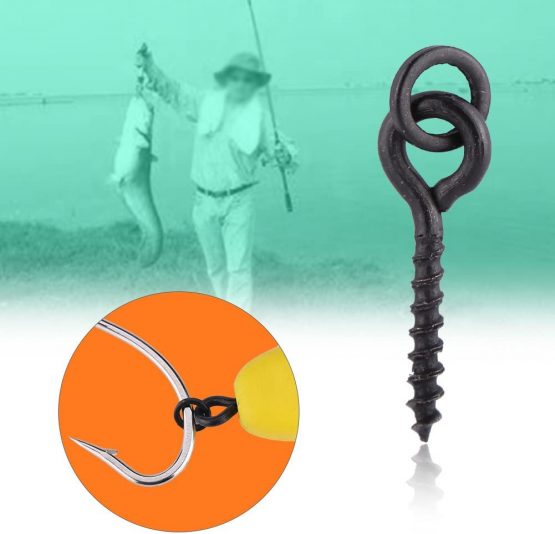 Tihebeyan 10Pcs 15mm Fishing Boilies Bait Screws Fishing Carp Boilie Bait Screw With Round Link Loop Swivels Terminal Tackle Accessories - Image 2