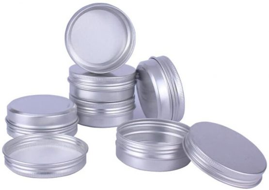 12PCS 60ML/Gram 2oz Silver Aluminum Cosmetic Sample Packing Tins Cases with Screw Lids Round Storage Jar Containers for Lip Balm DIY Salves Candles Eye Shadow Powder and Tea