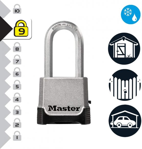 MASTER LOCK Heavy Duty Padlock [Key or Combination] [Zinc] [XLong Shackle] [Outdoor] M176EURDLH - Best Used for Storage Units, Sheds, Garages, Trailers and More - Image 3