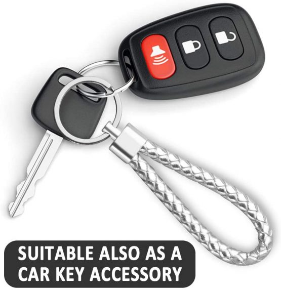 Aipaide 20PCS Braided Leather Keychain Strap Keyring Car Keyring Handmade Braided strap Keychain 20 Colors - Image 2